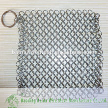 Cast Iron Cleaner7*7 inch Square Stainless Steel Chainmail Scrubber